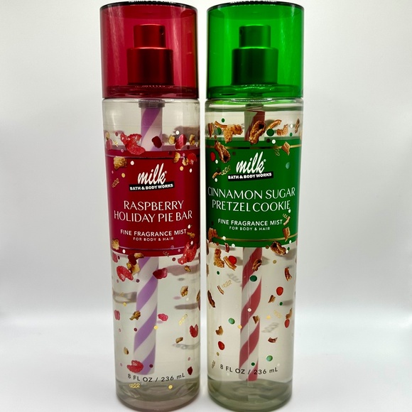 Bath & Body Works Milk Holiday Raspberry Holiday Pie Bar & Cinnamon Sugar Set - Picture 1 of 3